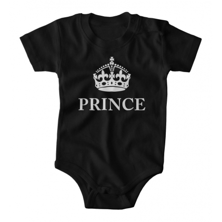 Body dziecięce z nadrukiem Prince z koroną